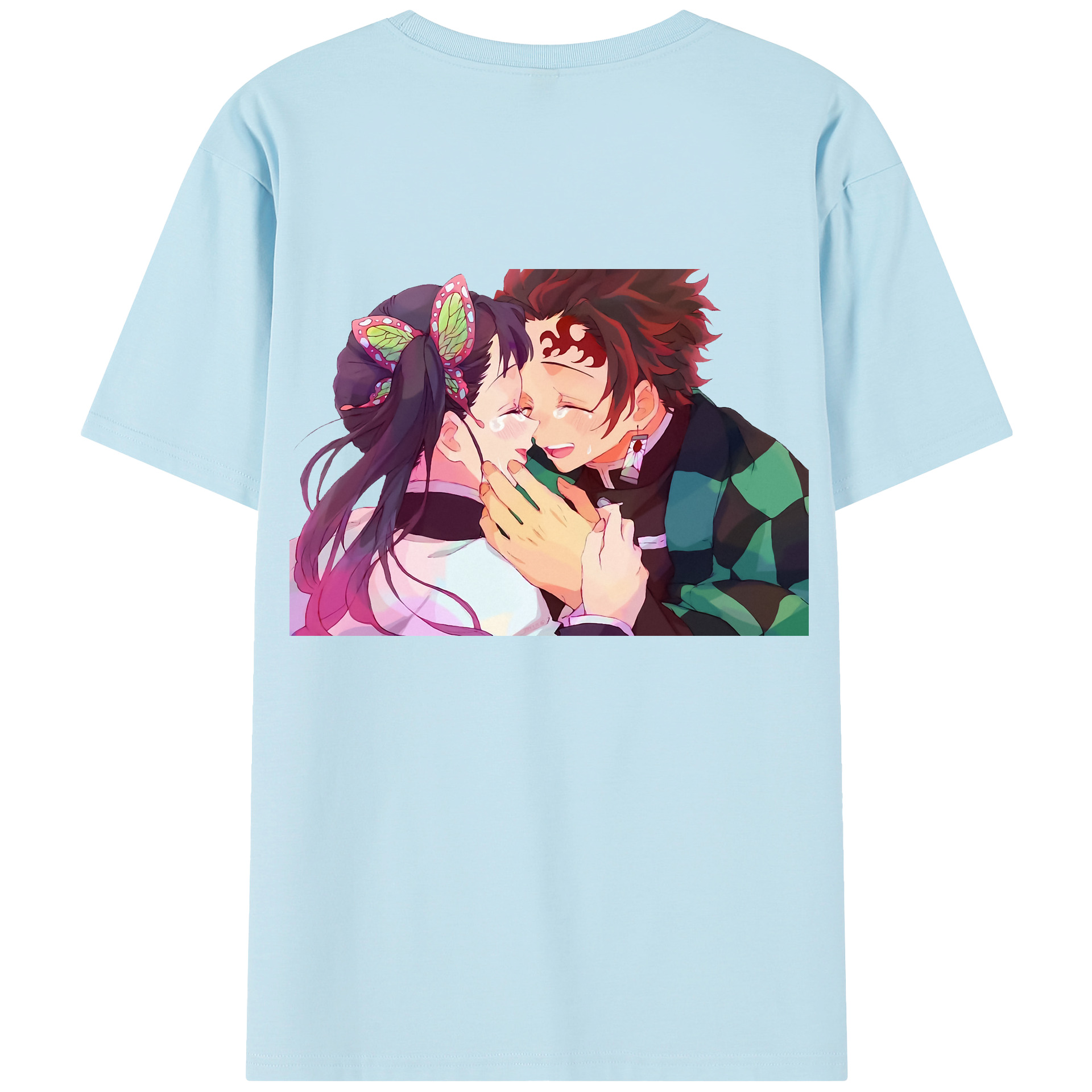 （画像用） 鬼滅の刃 竈門 炭治郎／かまど たんじろう Kamado Tanjirou 綿100％半袖Tシャツ（背面プリント）